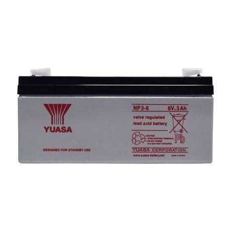 Yuasa NP3-6 NP3-6 Batterie au plomb 6 V 3 Ah plomb (AGM) (l x H x P) 134 x 64 x 34 mm cosses plates 4,8 mm sans entretien A37624 (1/2)