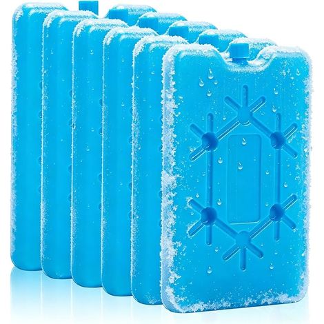 Lot de 6 Blocs réfrigérants, 200ml Pain de Glace pour Sac Isotherme Bloc Glace pour Glaciere Réutilisables et Extra Pain de Glace Plat pour Camping Pique-Nique Randonée