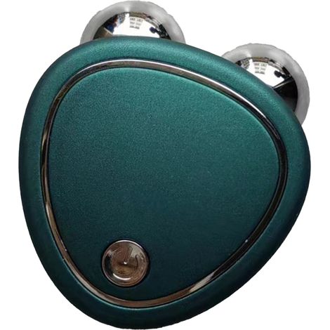 Rouleau de massage visage anti-rides, appareil liftant peau ferme USB rechargeable, relaxant musculaire, réduction des signes de l'âge, usage maison voyage bureau, vert foncé (1/5)