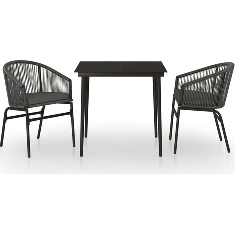 Ensemble Table et Chaise de Jardin Salon de jardin 3 pcs Anthracite 59512 (1/4)