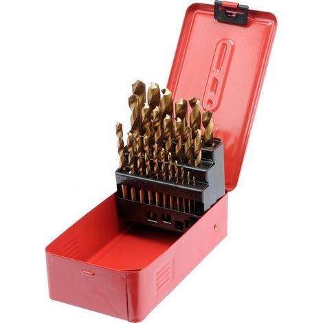 Set di 25 punte da trapano in titanio Vorel, misure 1-13 mm, codice 22340.