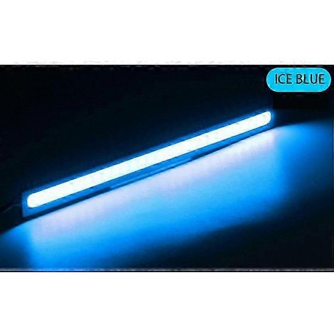 (Feux bleu glacier) 2 barres lumineuses LED de 17 cm pour voiture, phares, feux arrière et feux de jour automatiques (DRL), couleur blanche. (1/5)