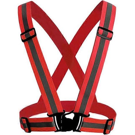 Gilet réfléchissant de course à pied, gilet de sécurité ajustable avec sangles réfléchissantes haute visibilité pour la course nocturne en extérieur