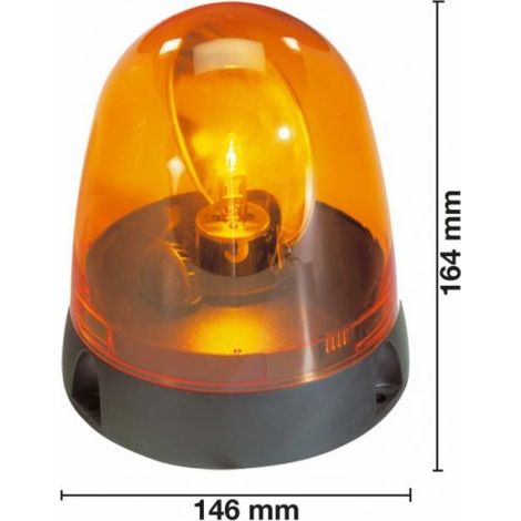 LAMPEGGIANTE TRATTORE LAMPADA ROTANTE MEZZI AGRICOLI 24 V BASE PIANA (20468)
