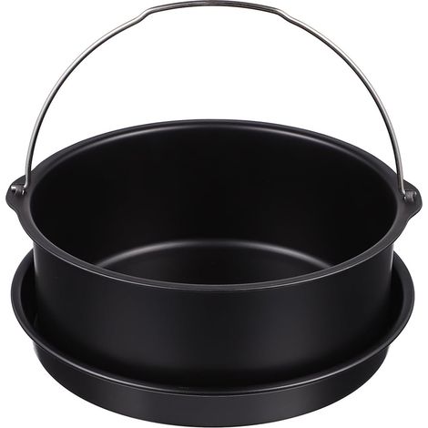 Lot de 2 set de Poêles Antiadhésives 18 CM pour Friteuse à Air Panier à Gâteau et Plaque à Pizza en Acier Résistant 220°C (1/5)