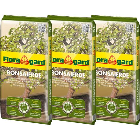 Terreau pour Bonsai - Terreau Spécial pour Bonsaïs Exigeants, avec Granulés d'argile, Vital-Ton et Engrais Naturel Guano - 3x5L (1/3)