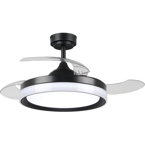 IluminaShop - Ventilador de Techo LED 36W Negro DC Ultra Silencioso Verano / Invierno con Mando a Distancia y Palas Retractiles (1/5)