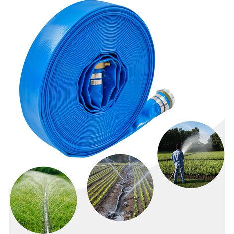 Wasserabflussschlauch, industrieller landwirtschaftlicher Wasserpumpenabflussschlauch, 2" x 100 ft Lay Flat Wasserabflussschlauch