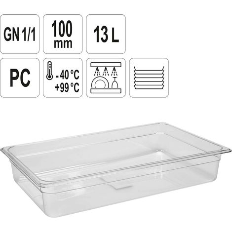 Gastronormbehälter 13L - GN1/1, H100MM - Polycarbonat - YG-00391 (1/4)