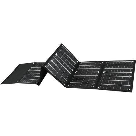 Sac pliable pour panneau solaire 40 W à 5 volets, chargeur solaire portable avec double sortie USB et CC, idéal pour la randonnée, l'escalade, le camping et les pique-niques en extérieur.