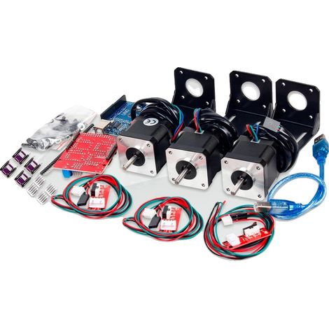 Kit controller CNC, motori passo-passo Nema 17, scheda di aggiornamento UNO R3, driver DRV8825, corrente di 1,7 A per fase, coppia di tenuta di 78 oz-in (1/5)