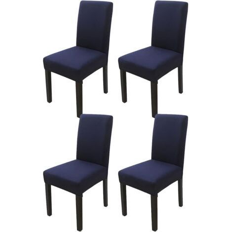 Navy blue high back chair cover 4 pieces, 383847cm, modern, elastic and washable, suitable for dining rooms and kitchens