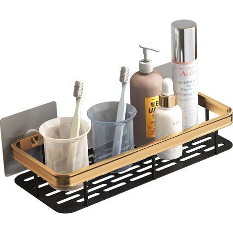 Étagère Douche Aluminium Antirouille Sans Perçage (1/4)