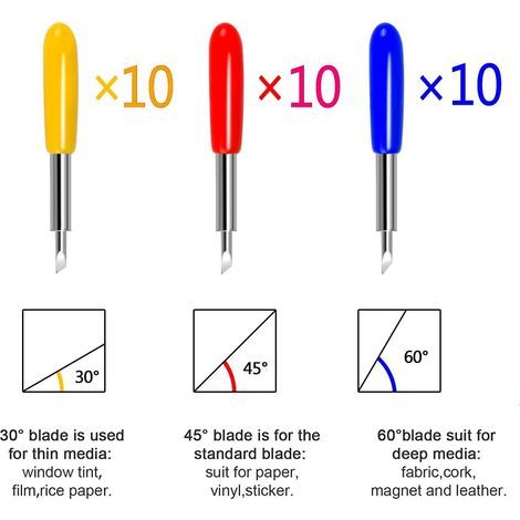 Gebildet Lames de rechange Cricut Explore Air, Maker, Expression (30 pièces, multicolore) (1/4)