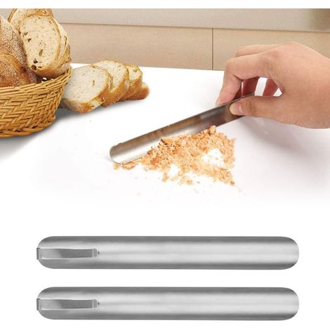 Recogedor de migas manual curvo, de acero, para mesa, ideal para limpiar manteles de restaurante, camareros y meseros.