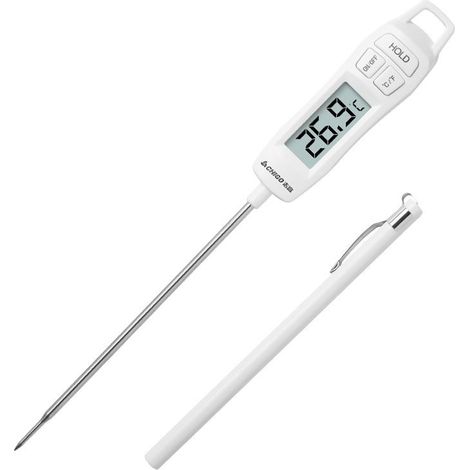 Thermomètre de cuisine tout-en-un, affichage numérique instantané de la température, sonde longue pour aliments, grand écran LCD, bouton °F/°C-AquaForge (1/5)