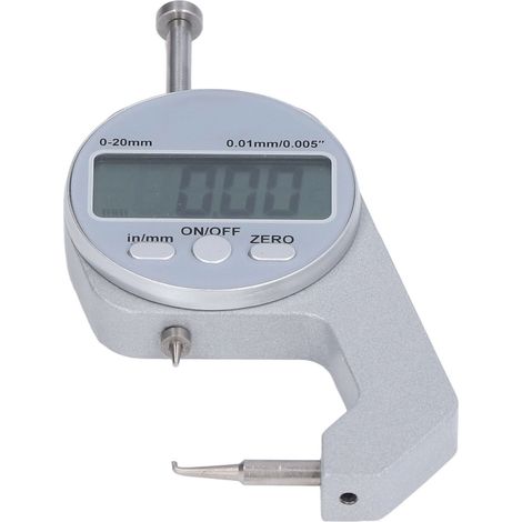 Palmer digital 0-20 mm aluminium pointe courbe mini pour mesure épaisseur papier cuir film (1/5)