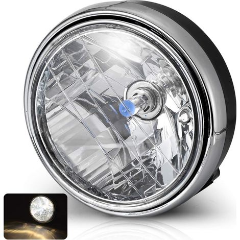 Ej.Life – Phare avant de moto 7 pouces – Lentille claire – Résistant à la corrosion – Installation facile – Compatible CB400/Hornet 250/VTEC (1/5)