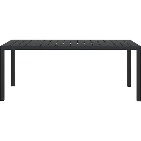 vidaXL Mesa de jardín de aluminio y WPC negra 185x90x74 cm (1/2)