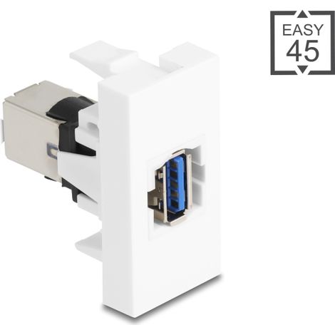 Easy 45 Modul USB 5 Gbps Typ-A Buchse zu USB 5 Gbps Typ-B Buchse weiß
