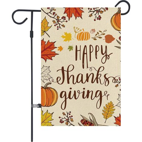 Drapeau de jardin d'automne double face, drapeau de bienvenue, décoration de jardin, drapeau d'extérieur saisonnier 12,5 x 18
