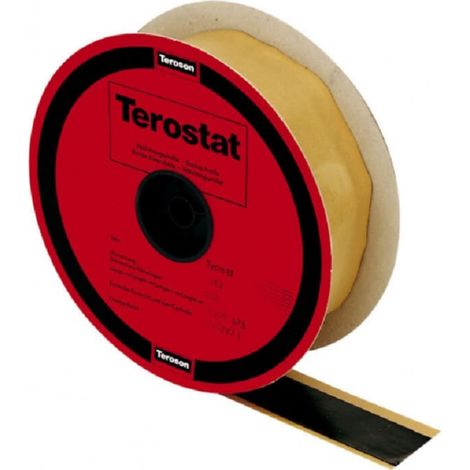 Cinta de sellado de butilo adhesiva negra Teroson RB 81 de 20x2 mm ER de 30 m, alta adherencia, autovulcanizante, muy alta viscosidad, no corrosiva.