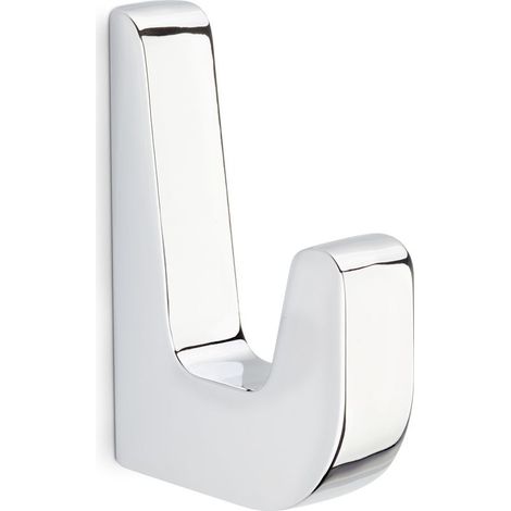 Patère murale chrome poli 50x10x37mm pour vestiaire entrée chambre. Porte-manteaux écharpes sacs serviettes design NENA. (1/5)