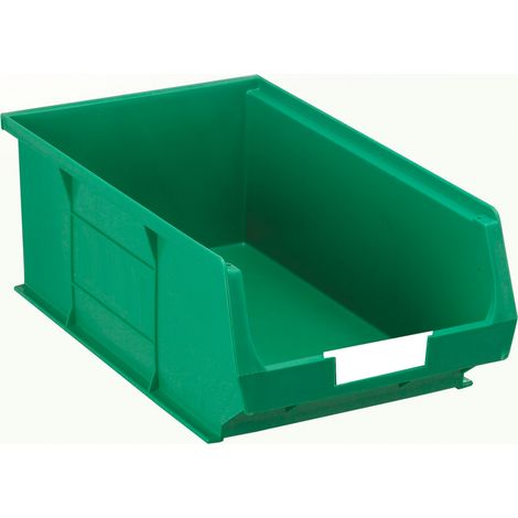 Bac de rangement RS PRO Vert en PP, 130mm x 205mm x 350mm ( Prix pour Paquet de 5 ) (1/3)