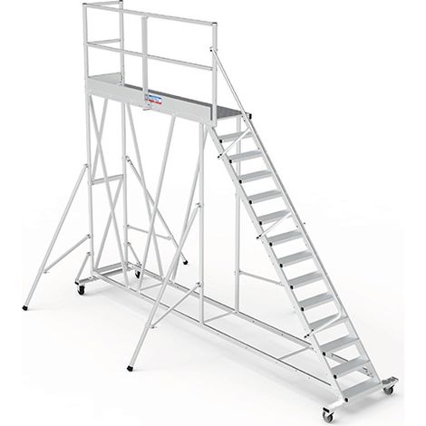 Piattaforma con ruote 12 gradini - Altezza massima di lavoro 4.40m - PTF2512G