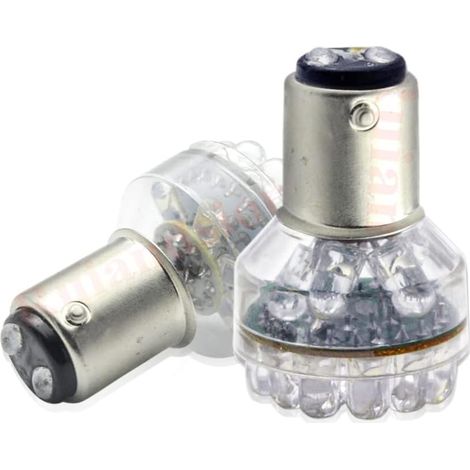 2x 1157 LED ampoules DC 6V DIP 24 LED 6000K ampoules de rechange blanches à LED pour éclairage de recul lumière de recul feux de freinage feu arrière (1/5)