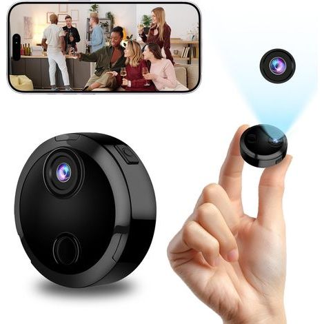 Mini Caméra de Surveillance WiFi 1080P Intérieur, Camera Intérieur et Extérieur sans Fil avec 2.4GHz WiFi, Vision Nocturne et Détection de Mouvement, pour Maison, Bureau et Voiture (1/5)