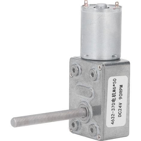 Motoréducteur à vis sans fin CC 24V auto-bloquant haute précision 90 tr/min à vide M6x50mm aluminium laiton pour ouvre-fenêtre ouvre-porte petit treuil 1 pièce (1/5)