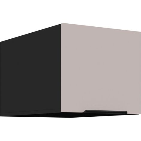 Aufsatzschrank Hochschrank 40 cm Küche ARONA Kaschmir beige + Schwarz matt Küchenzeile Küchenblock (1/5)