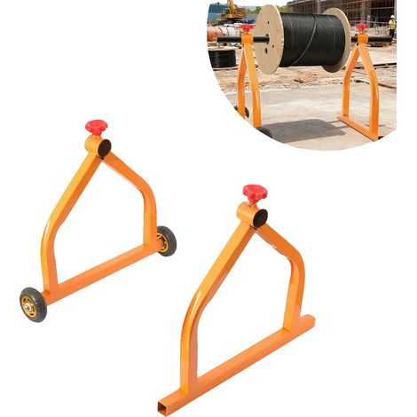 Soporte para carretes de alambre, acero soldado, diámetro máximo del carrete 28 pulgadas, apto para tubos redondos de hasta 40 mm, estabilidad mejorada con estructura triangular, fácil desplazamiento  (1/5)