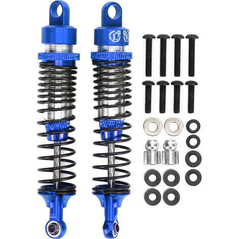 2Pièces Amortisseurs Métal RC 100mm pour Voiture 1/10 HSP RGT Himoto Redcat, Bleu Foncé (1/5)