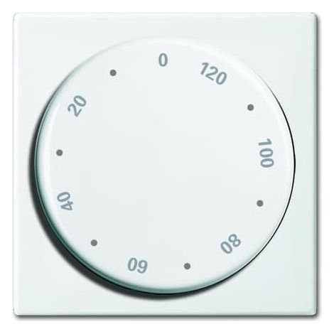 Busch-Jaeger Plaque centrale avec impression 10 ... 120 min pour minuterie, bouton rotatif blanc alpin - Busch-balance® SI (1771-914-102), 2CKA001753A0236