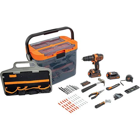 TRAPANO AVVITATORE A BATTERIA CON PERCUSSIONE 'BCKSB04-QW' 18V - x2 1,5 Ah Litio  - BLACK DECKER