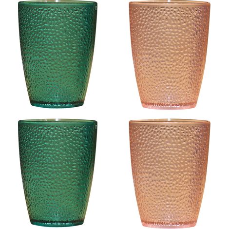 Verre À Boisson - En Plastique Résistant - Empilable - Pour Jus Boissons Cocktails - Lot De 4 (1/5)