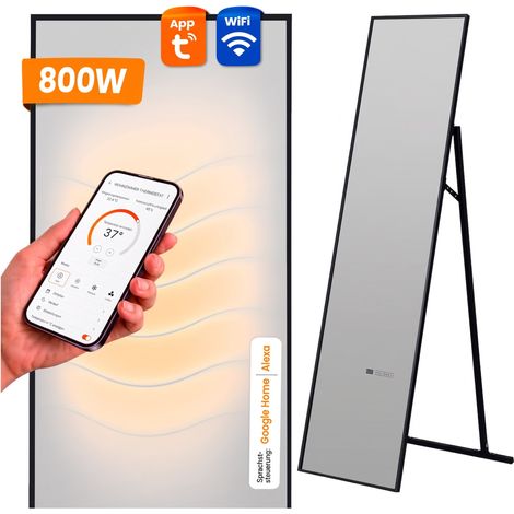 Dalsys Infrarot Spiegelheizung Ganzkörperspiegel - 160x40cm 800W Schwarz (1/5)