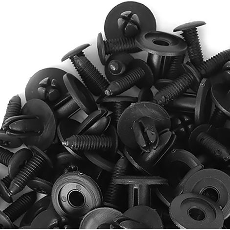 100 Clips Rivets Plastique Auto 6mm Diamètre Fixation Aile Pare-chocs Poussoir Attache (1/5)
