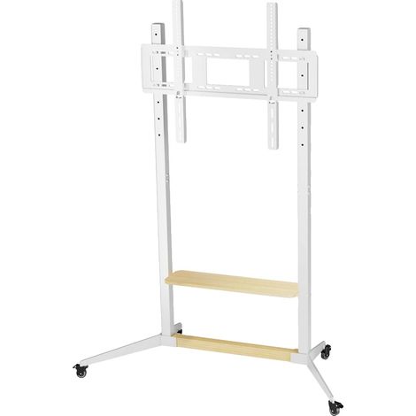Meuble TV, Hauteur Réglable, Roues Mobiles, BLANC (1/2)