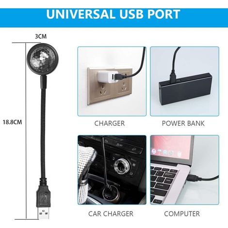 Luce da tetto per auto USB, mini luce interna romantica per auto con LED USB, 4 colori e 9 modalità regolabili, lampada plug and play per decorazioni d'atmosfera/casa/feste (1/4)