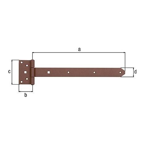 Penture anglaise DURAVIS® 391/59 x 103 mm, matériau : Acier, bleu zingué, surface : brun rouille