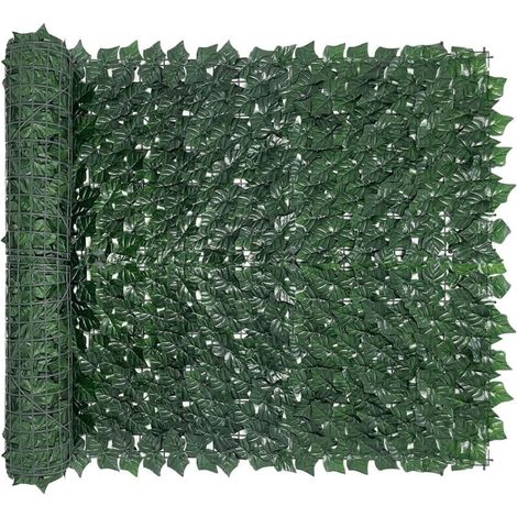 Haie artificielle Feuillage Fausse Brise Vue Balcon, Rouleau de Treillis avec Lierre pour Balcon Terrasse Jardin Vert, 100x300cm (1/5)