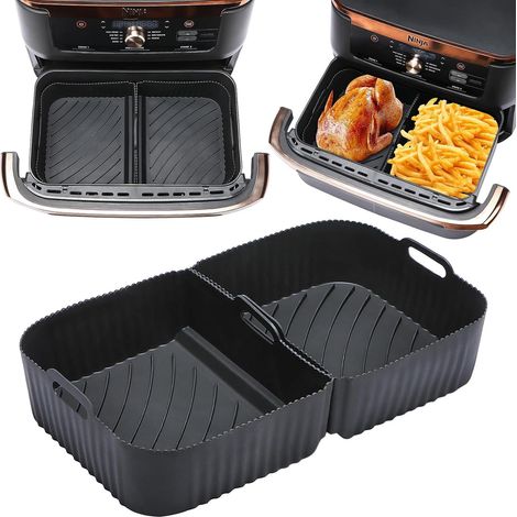 Stampo in silicone per friggitrice ad aria Ninja Foodi Flexdrawer AF500EU 10,4 L, accessori per friggitrice ad aria Ninja AF500EU 1 × 10,4 L e 2 × 5,2 L (2 × 5,2 L) (1/5)