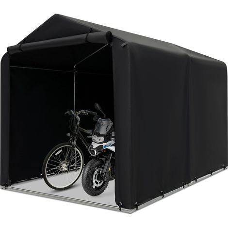 COSTWAY Capanno di Stoccaggio per Esterni, Garage Portatile per Biciclette, Motociclette, Attrezzi da Giardino, Carport Resistente per Bici con Porta a Rullo e Cerniera, 160 x 218 x 164 cm
