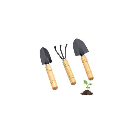 3 pcs ensemble Mini-Outils De Jardinage,Comprend Une Bêche, Un Râteau À Griffes Et Une Pelle pour La Plantation Et L'entretien – Idéal pour Les Pots De Fleurs Et Les Plantes D'intérieur