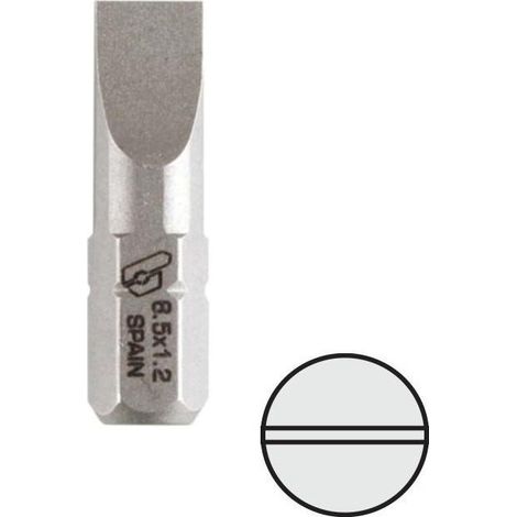 punta atornillar mango 1/4'' plana 25mm punta atornill pl6.5x1.2