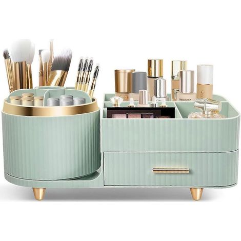 Organisateur de maquillage et de cosmétiques, rangement cosmétique multifonctionnel rotatif à 360°, organisateur de beauté pour coiffeuse (1/5)