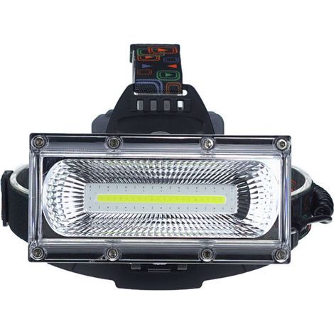 FITLAB-Lampe frontale, LED lampe frontale rechargeable COB haute luminosité, lampe de travail étanche pour le camping, la pêche, la randonnée, le grand récipient de batterie [Classe énergétique A+++] (1/5)